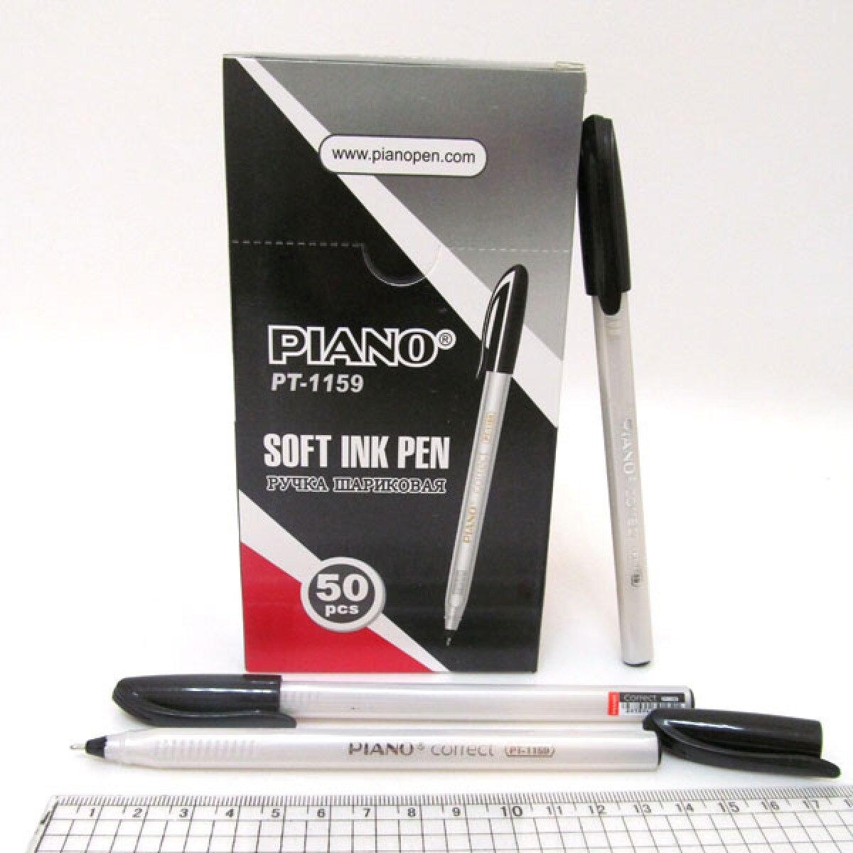 Ручка масляна"Piano" "Correct" 0,7 мм, чорна, трехгр.корп, 50шт/етик.