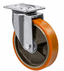 Колесо 5502-M-081-B, Ø 80 мм, 55 Medium, поворотне колесо посилене, колесо з кронштейном, чавунне колесо на промислове обладнання