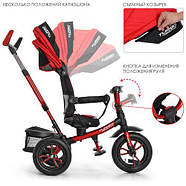 Велосипед з батьківською ручкою Turbo Trike M 4058-1, червоного кольору, фото 2