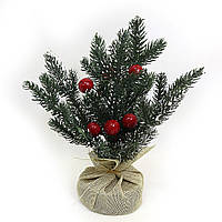 Новорічний декор "Ялинкові гілки в мішечку" 26см, 1шт/етик.