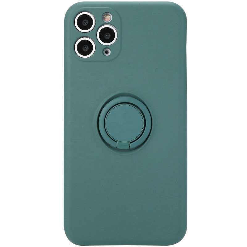 Чохол TPU Candy Full Ring Camera для Apple iPhone 12 Pro Max (6.7") Кільце-тримач, Зелений / Pine green, фото 1