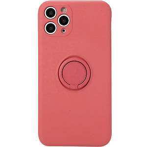 Чохол TPU Candy Full Ring Camera для Apple iPhone 12 Pro (6.1") Кільце-тримач, Червоний / Camellia