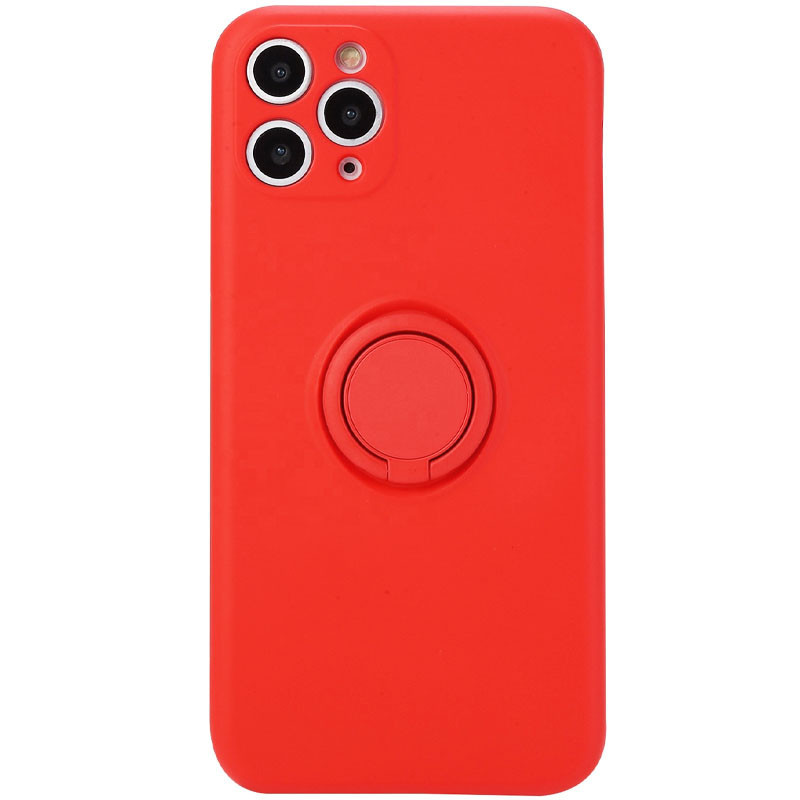 Чохол TPU Candy Full Ring Camera для Apple iPhone 12 Pro Max (6.7") Кільце-тримач, Червоний / Red, фото 1