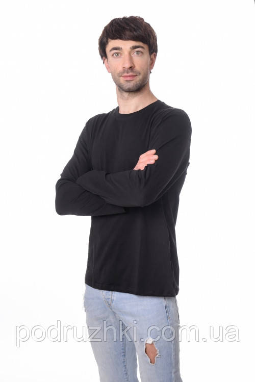 Однотонная мужская футболка лонгслив с длинным рукавом Размеры S,M,L,XL,XXL - фото 1 - id-p1513868598