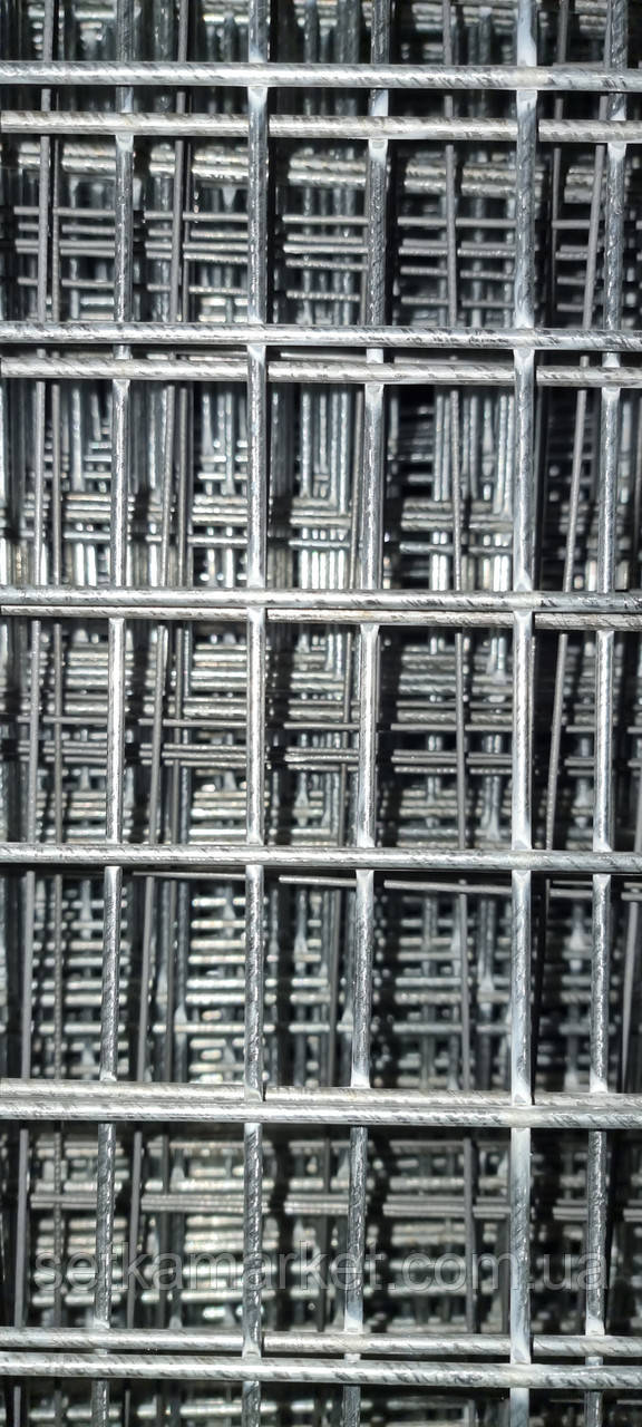 Сітка зварна, осередок 50х50 мм, діаметр 4 мм, розмір листа 1х2 м, оцинкована, фото 1