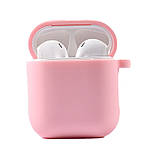 Чохол для AirPods 1/2 Silicone case Microfiber (з мікрофіброю) pink, фото 4