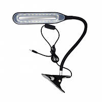 Светодиодная настольная лампа XSD-206 USB гибкая настольная лампа на прищепке Black/Черная