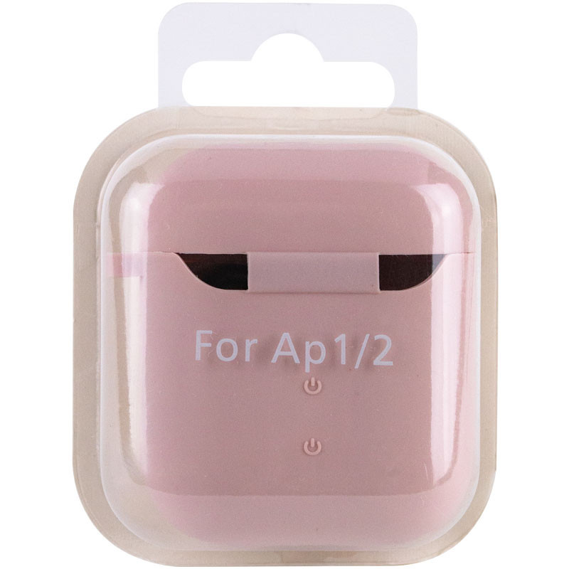 Чохол для AirPods 1/2 Silicone case Microfiber (з мікрофіброю) pink