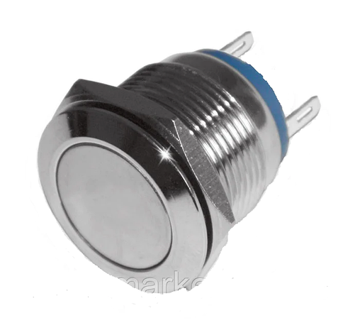 Кнопка антивандальна 16мм TCOM, без фіксації, 220V, виводи під пайку, фото 1