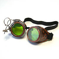 Окуляри Стимпанк Гогли Авіатори з лупою (мідь антик) F-426 4236249