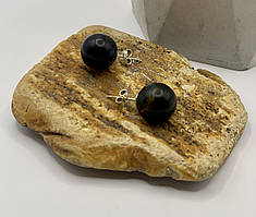 Серги пуссети з бурштину, сережки пусеті з бурштину