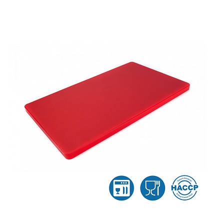 Двостороння дошка для LDPE 500 × 300 × 20 мм червона Дошка для нарізки і обробки, фото 1