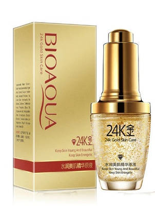 Опт Сироватка BioAqua 24k Gold Skin Care омолодження 3 в 1, 30 мл, фото 2