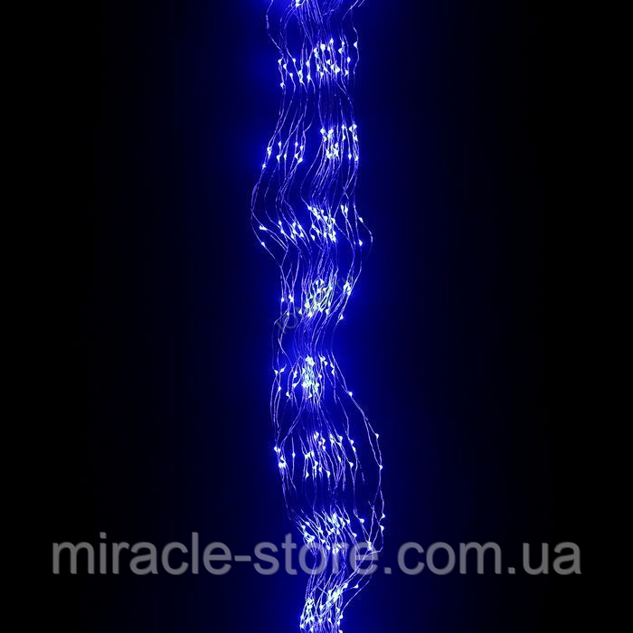 Новогодняя гирлянда конский хвост 510 LED 20 линий по 3м от сети 8 режимов Цвет ламп-Синий - фото 1 - id-p1514184022
