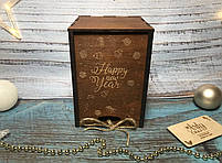 Келих для коньяку "SUPER МУЖ" у дерев'яній коробці "Happy new year" (тікове дерево), фото 4