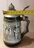 Пивна кружка керамічна з олов"яною кришкою, вінтаж, Німеччина, фото 3