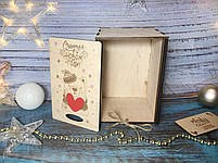 Подарунковий келих для коньяку "SUPER МУЖ" у дерев'яній коробці, фото 5