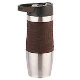 Термокухоль вакуумний із неіржавкої сталі 380 мл для кави та чаю Edenberg EB-626 Термо чашка металева термос, фото 7