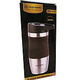 Термокухоль вакуумний із неіржавкої сталі 380 мл для кави та чаю Edenberg EB-626 Термо чашка металева термос, фото 9