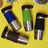 Термокухоль вакуумний із неіржавкої сталі 380 мл для кави та чаю Edenberg EB-626 Термо чашка металева термос, фото 2