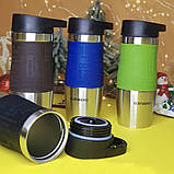 Термокухоль вакуумний із неіржавкої сталі 380 мл для кави та чаю Edenberg EB-626 Термо чашка металева термос, фото 3