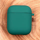 Чохол для AirPods 1/2 Silicone case Microfiber (з мікрофіброю) pine green, фото 2