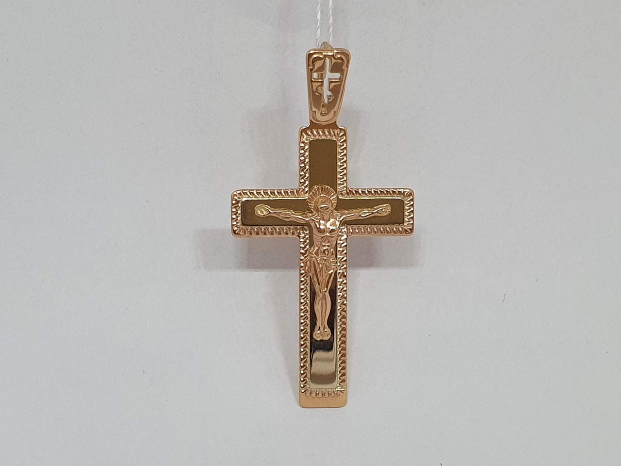 Золотий хрест Розп'яття Христа. Артикул 101-М, фото 1