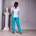 Жіночий медичний костюм "Аріша" біло-м'ятний, фото 2