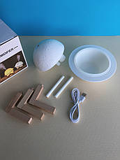 Настільний світильник нічник 3D юпітер 13 см із зволожувачем повітря, білий, фото 3