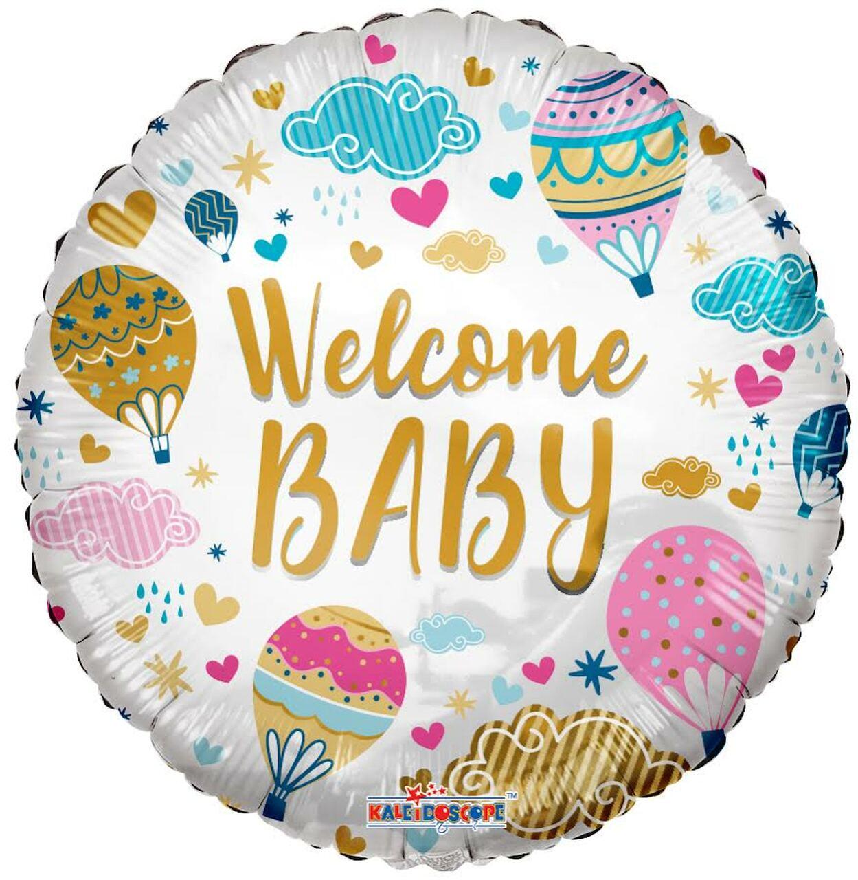К 18" Welcome Baby Hot Air Balloons. Фольгований шар ни виписку в пологовому будинку