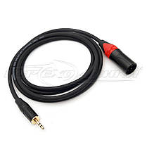 Кабель 3.5 стерео на роз'єм XLR 3 Pin у екрані (тато), преміум, фото 5