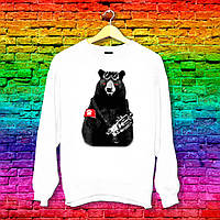 Світшот з оригінальним принтом Чорний Ведмідь з пістолетом Push IT