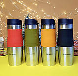 Термокухоль вакуумний із неіржавкої сталі 480 мл для кави та чаю Edenberg EB-627 Термо чашка металева термос, фото 2