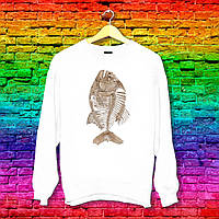 Світшот з оригінальним принтом Скелет риби Push IT