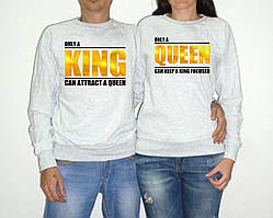 Парні світшоти з принтом "King. Queen" Push IT
