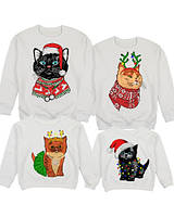 Світшоти Family Look з принтом "Котейки: Новий Рік" Push IT