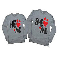 Парні світшоти з принтом "She (He) love me" Push IT