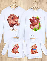 Світшоти Family Look з принтом "Сім'я кабанів" Push IT