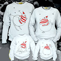 Світшоти Family Look з принтом "Пузаті сніговики" Push IT