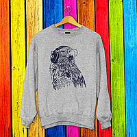 Світшот з оригінальним принтом Орел в окулярах та навушниках Push IT