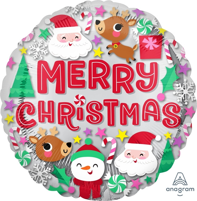 А 18" Merry Christmas Buddies. Кулькований різдвяний