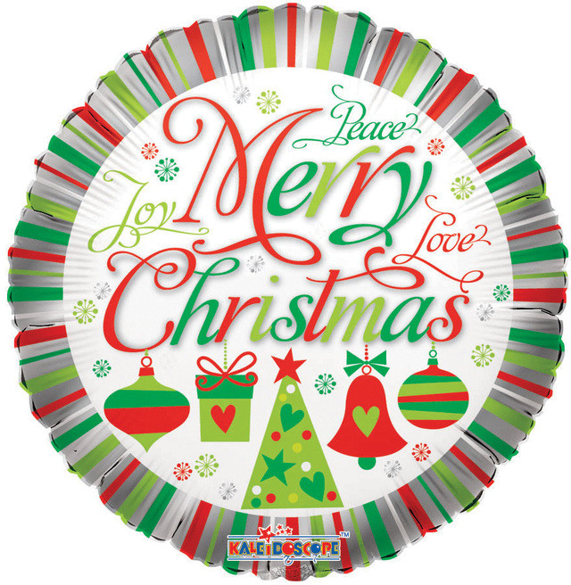 К 18" Merry Christmas Peace and Love. Кулькований різдвяний