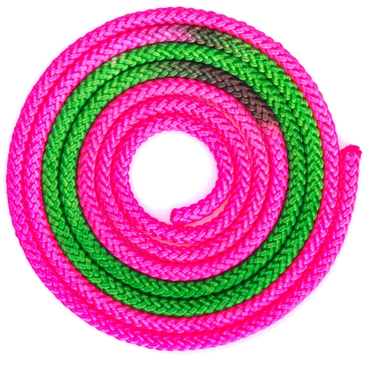 Скакалка для художественной гимнастики двухцветная SP-Sport 300 cм d-10 мм (C-1657) Розовый/зеленый - фото 1 - id-p1514263604