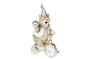 Статуетка "Ведмедик на велосипеді" 14,5см,рожевий №707-487/Bonadi/(4)(48)