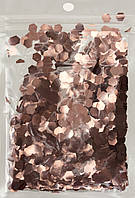 Конфеті для повітряних кульок "Шестигранник" рожеве 15гр №6303/886303(20)