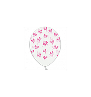 SP 105 бантики розовые на прозрачном 30 см. Латексные шары Мін.замовлення 5 шт