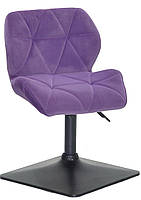 Стілець Set 4-BK BASE пурпуровий 1013 велюр на квадратній чорній опорі, фото 5