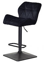 Барный стул Paris Bar 4 BK-Base черный 1011 велюр на квадратной базе опоре с регулировкой высоты
