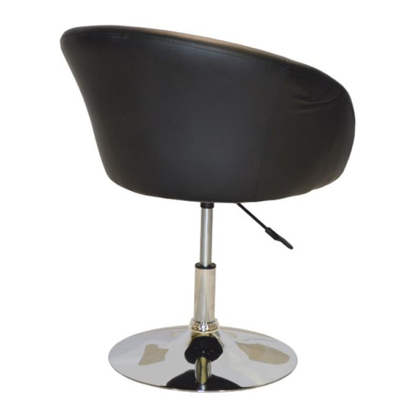 Кресло Мурат мягкое, хромированное, экокожа, цвет черный на диске - фото 3 - id-p1315688348