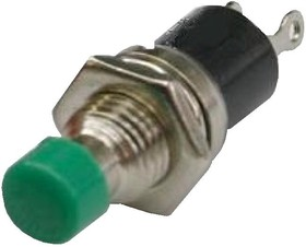 Кнопка PBS-10B-2 без фіксації OFF-(ON) TCOM, 2pin, 1А, 250V, зелений, фото 1